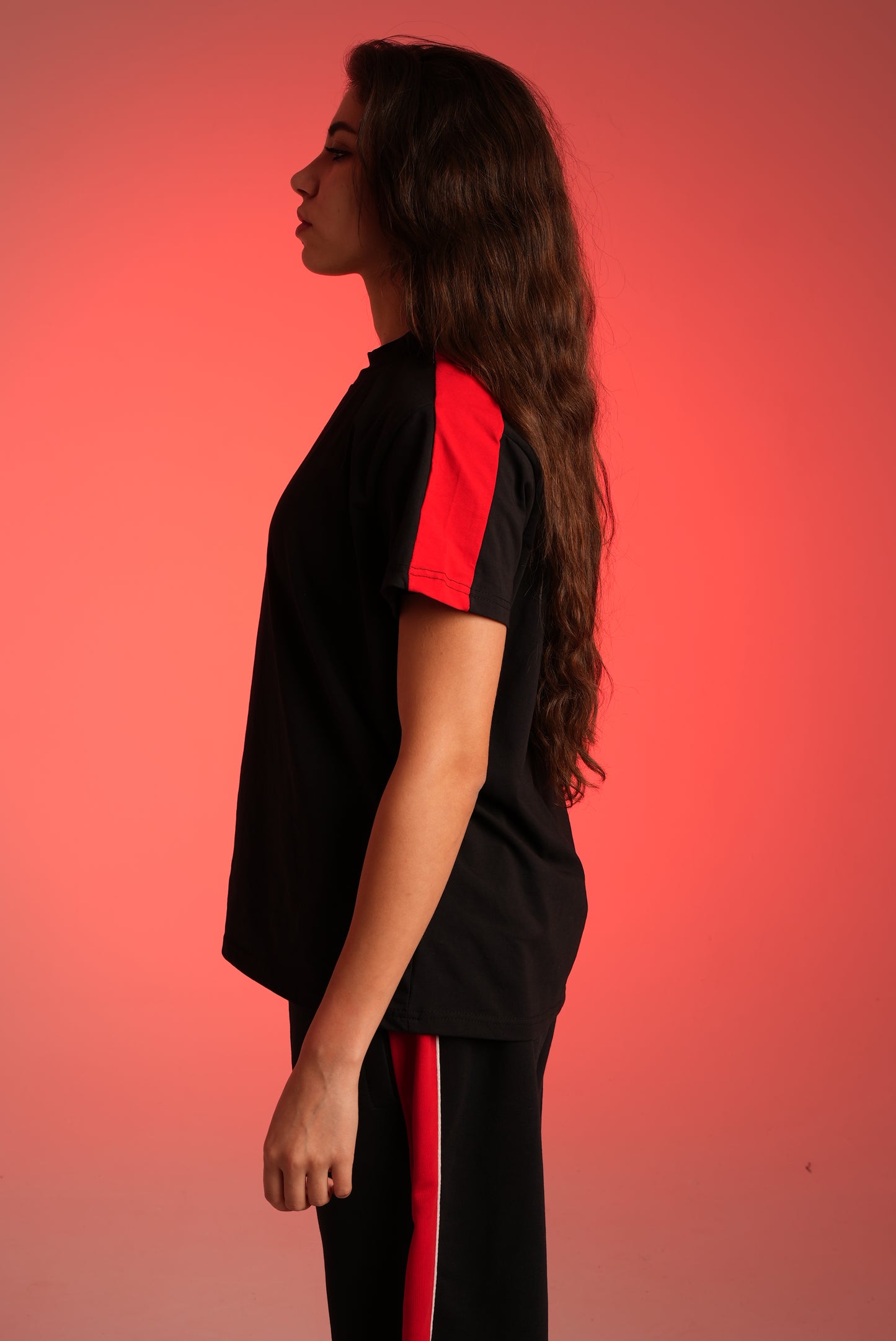 Black Paneled Tshirt (HER)