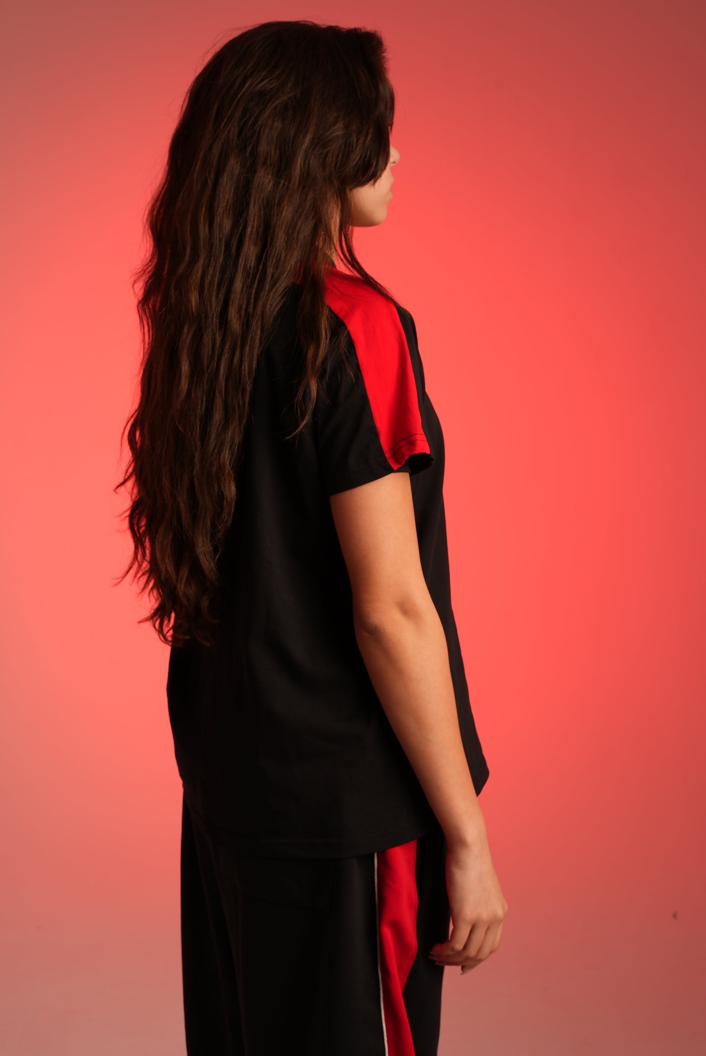 Black Paneled Tshirt (HER)