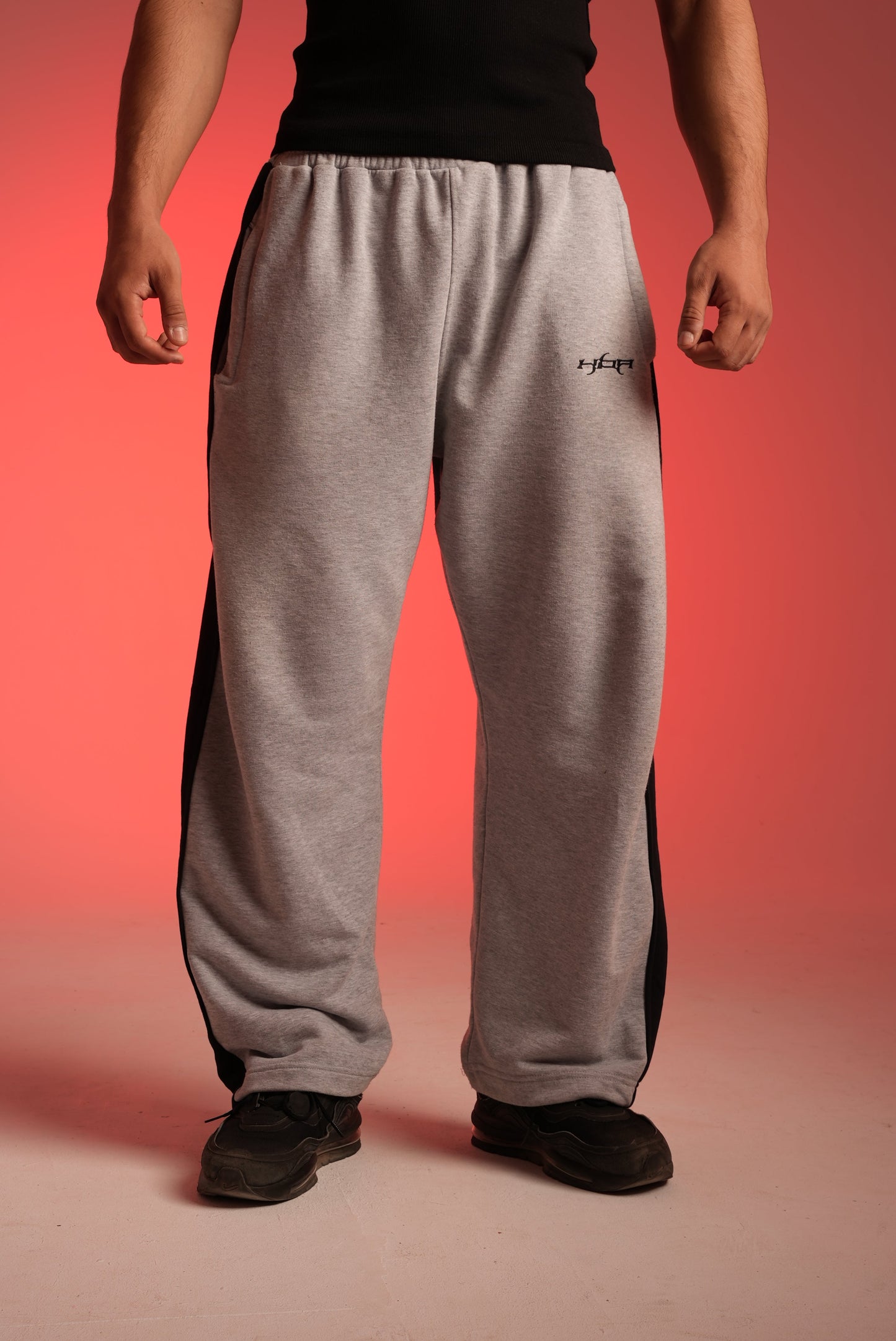Grey Paneled Pants