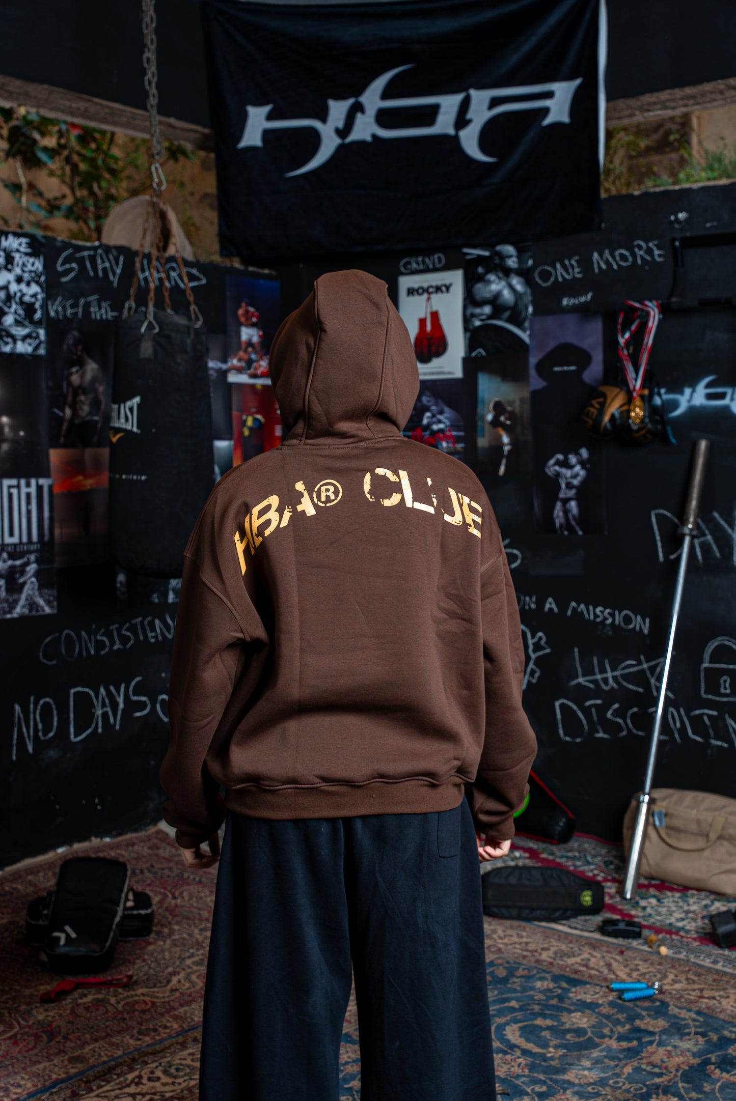 DARK BROWN HBA-CLUB HOODIE