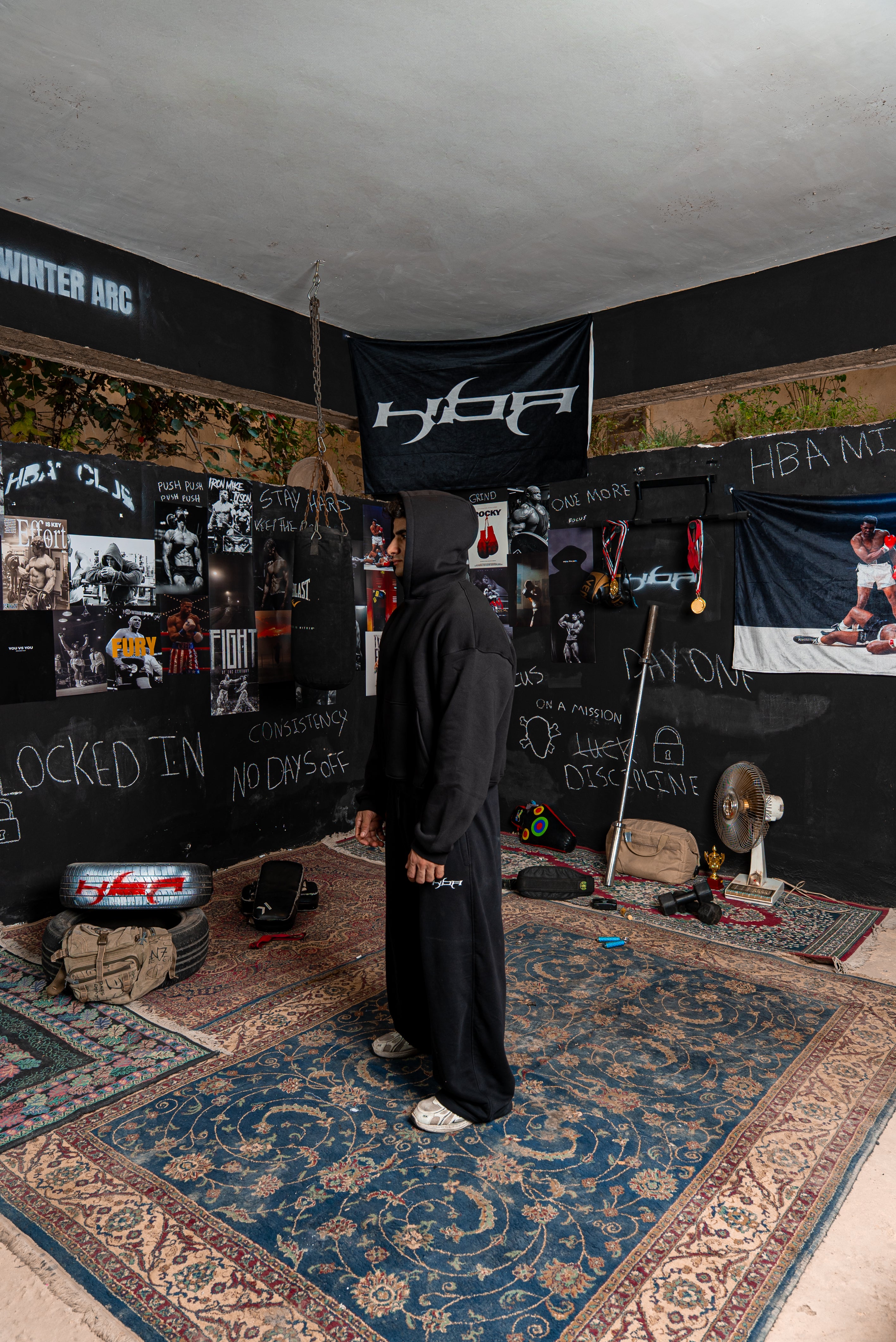 BLACK HBA-CLUB HOODIE