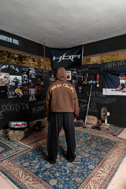 DARK BROWN HBA-CLUB HOODIE