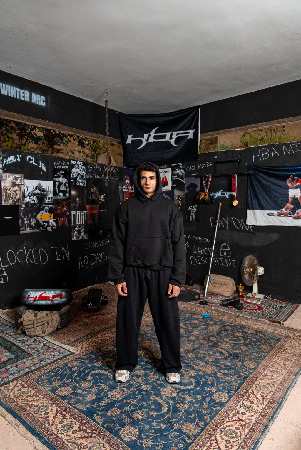 BLACK HBA-CLUB HOODIE