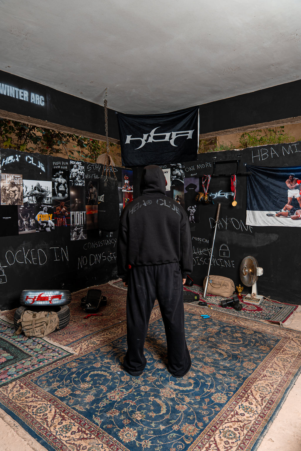 BLACK HBA-CLUB HOODIE