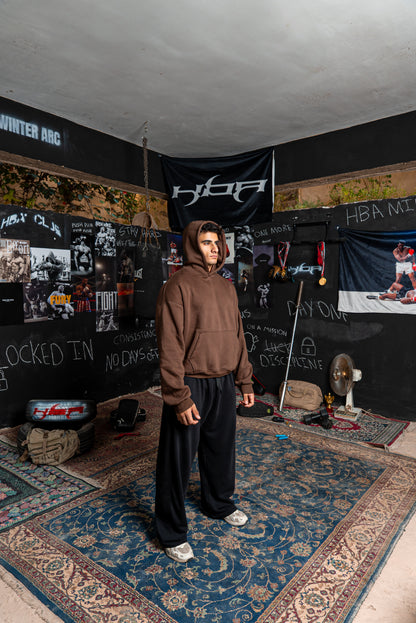 DARK BROWN HBA-CLUB HOODIE