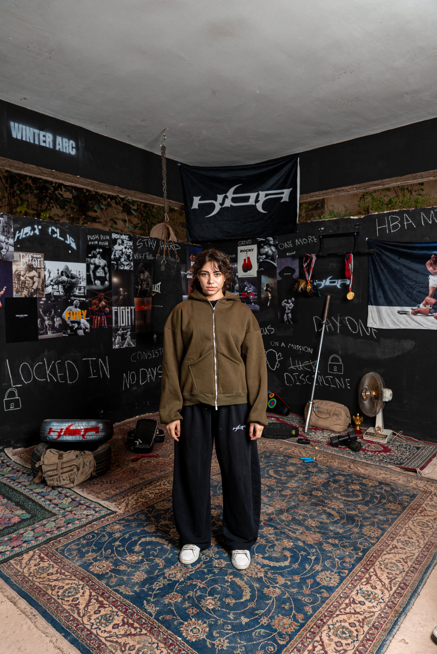 ARMY GREEN HBA-CLUB ZIPPER