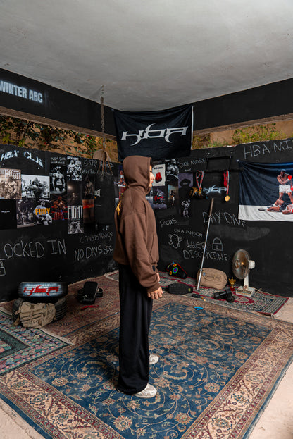 DARK BROWN HBA-CLUB HOODIE