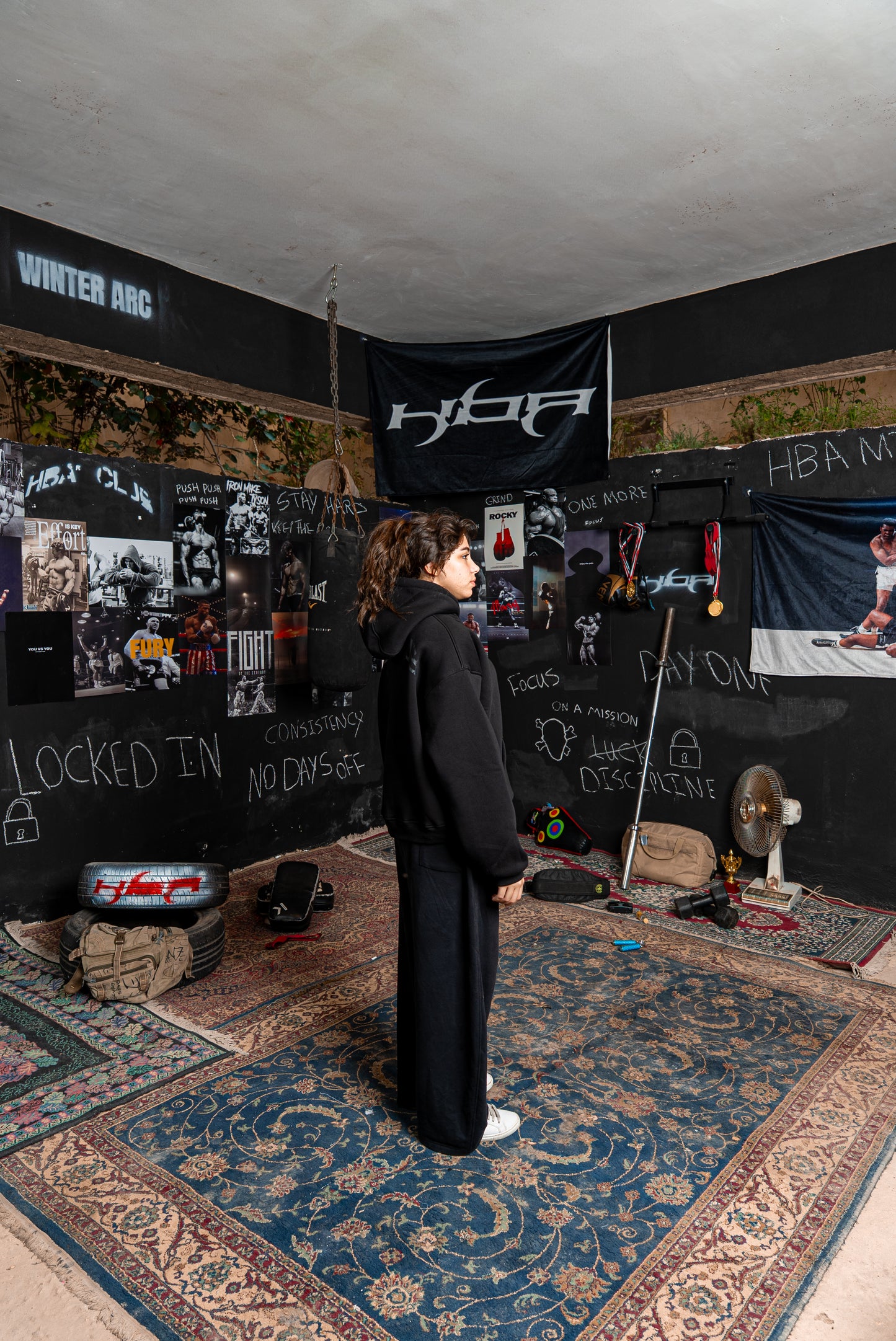 BLACK HBA-CLUB HOODIE