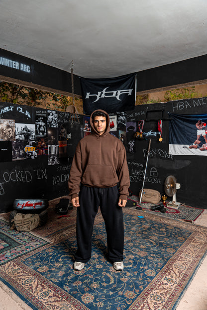 DARK BROWN HBA-CLUB HOODIE