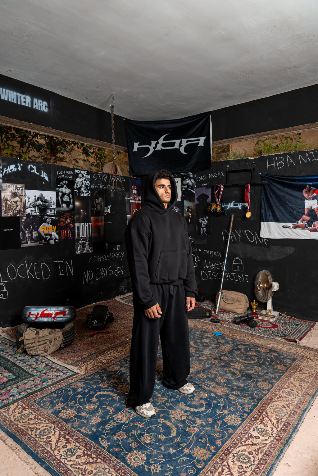 BLACK HBA-CLUB HOODIE