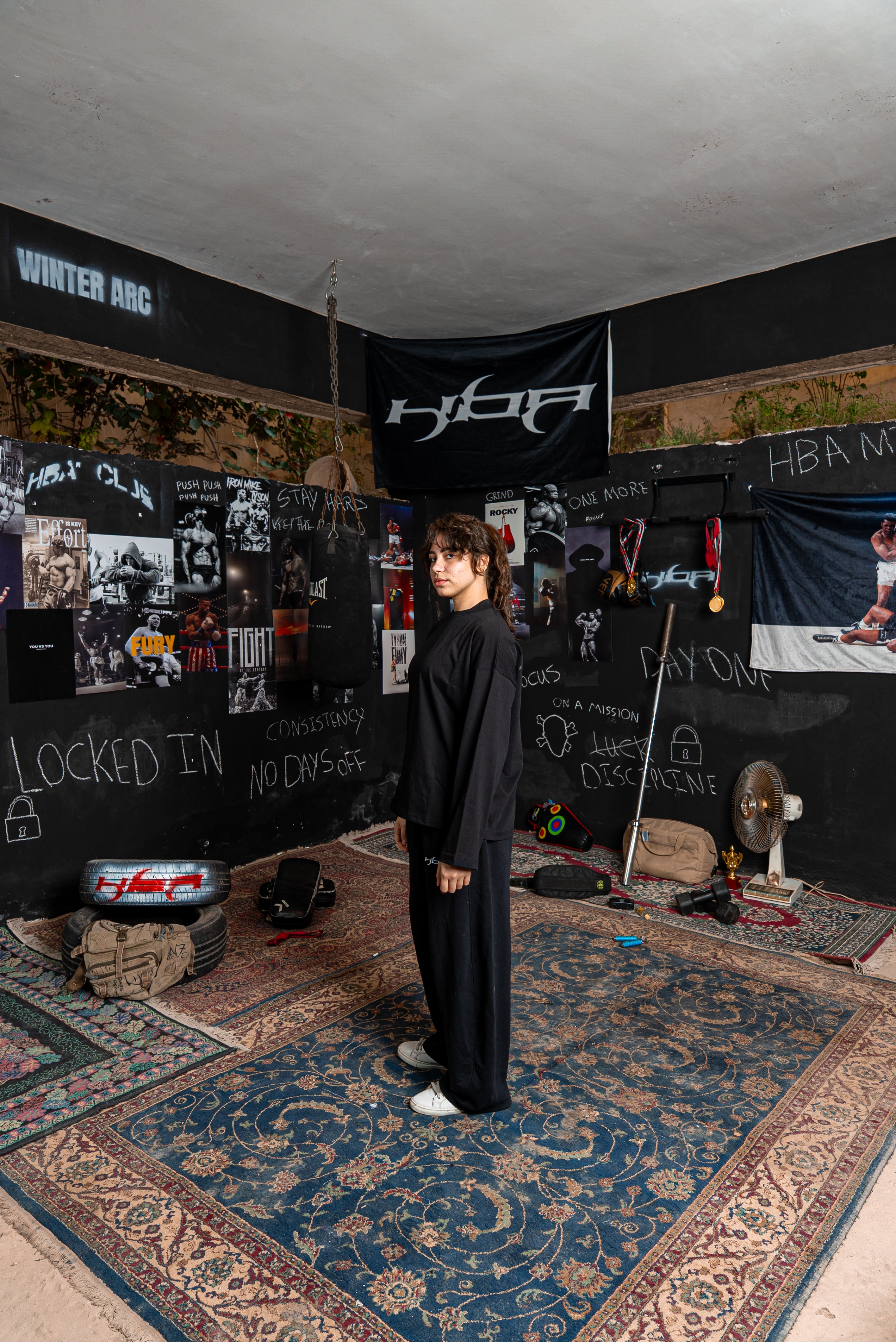 BLACK HBA-CLUB CREWNECK