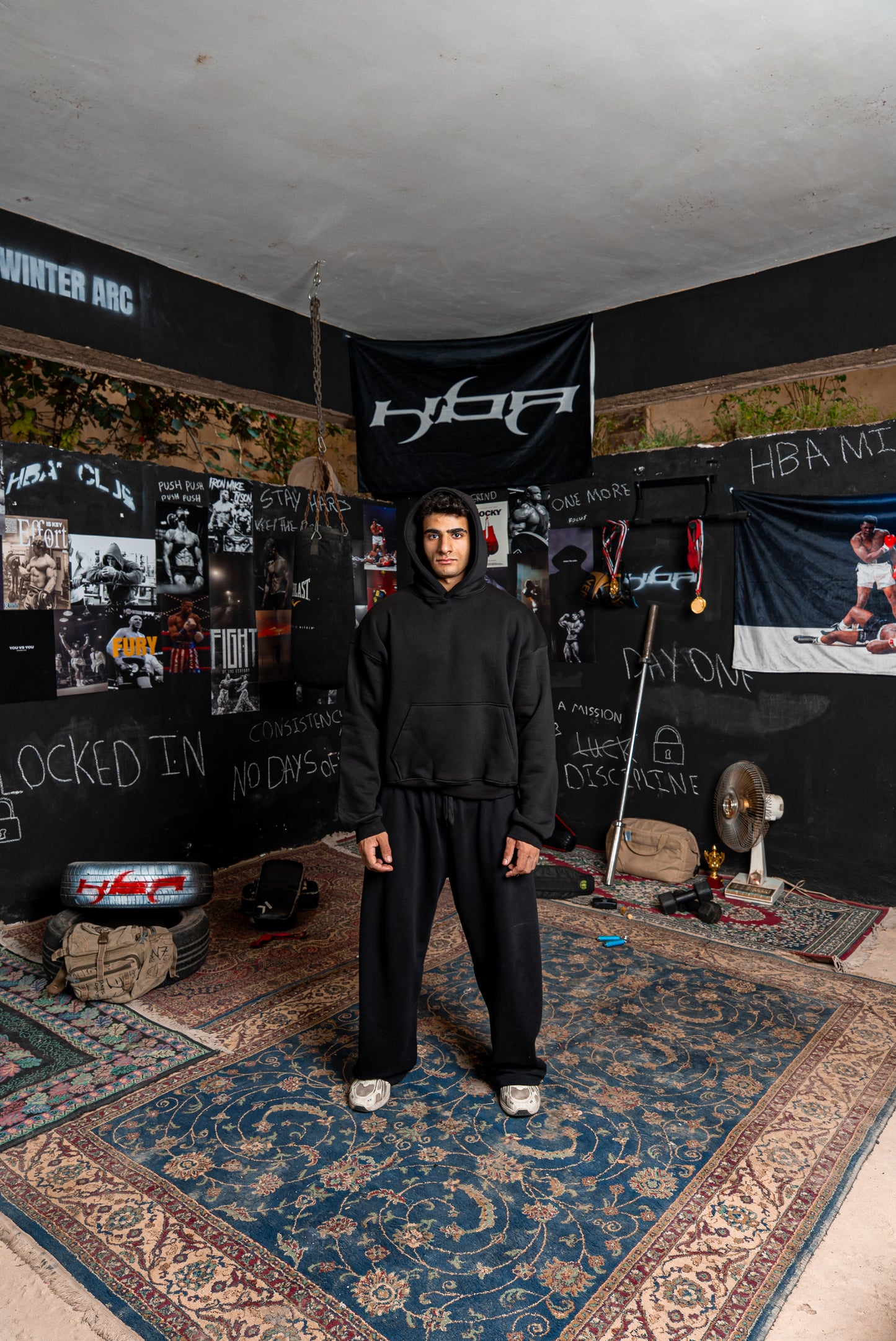 BLACK HBA-CLUB HOODIE