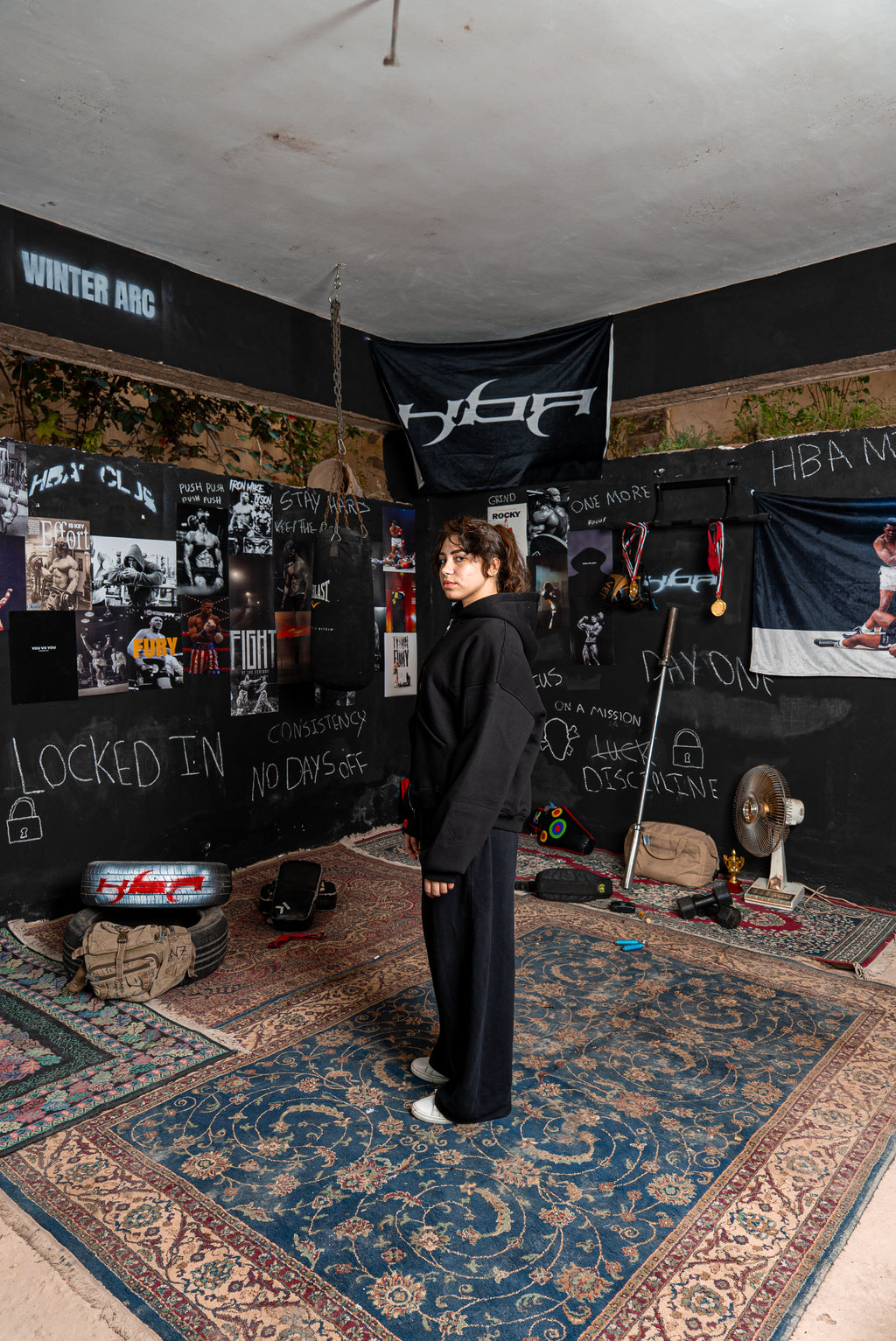 BLACK HBA-CLUB HOODIE