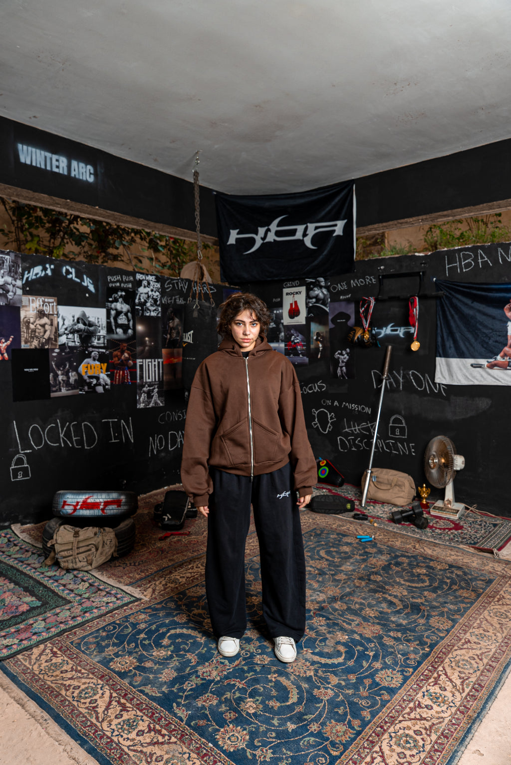 DARK BROWN HBA-CLUB ZIPPER