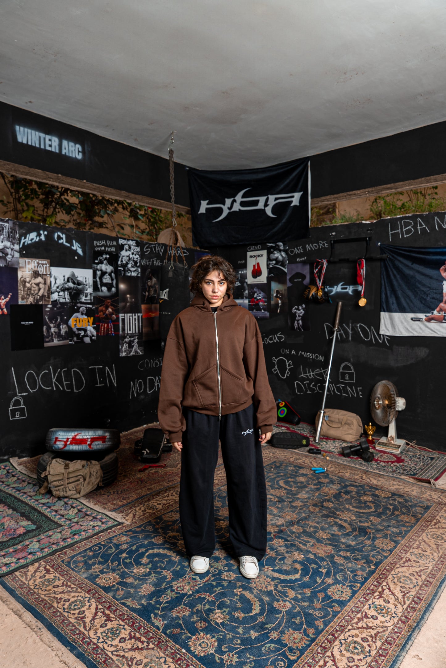 DARK BROWN HBA-CLUB ZIPPER