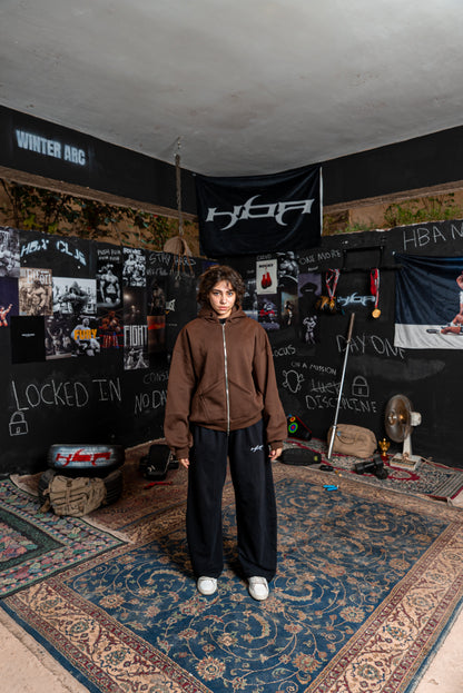 DARK BROWN HBA-CLUB ZIPPER