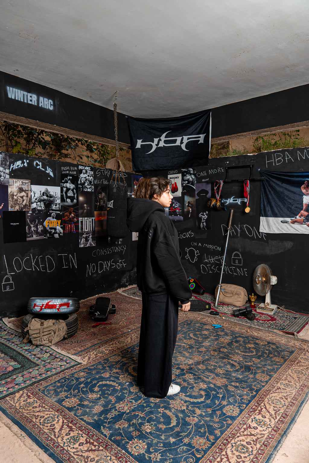 BLACK HBA-CLUB HOODIE