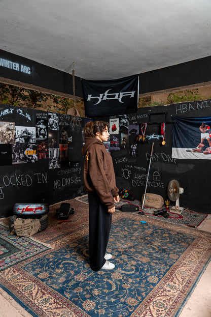 DARK BROWN HBA-CLUB HOODIE