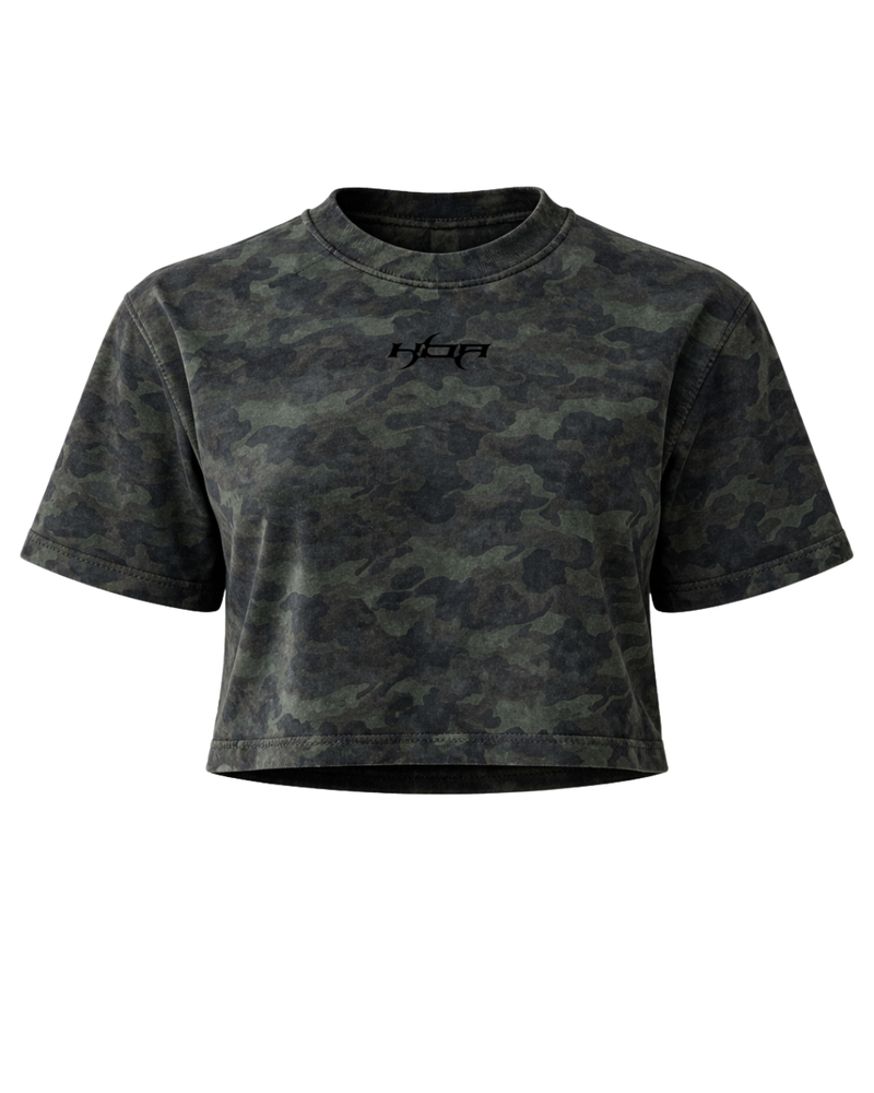 Army green compression top for women on clean background