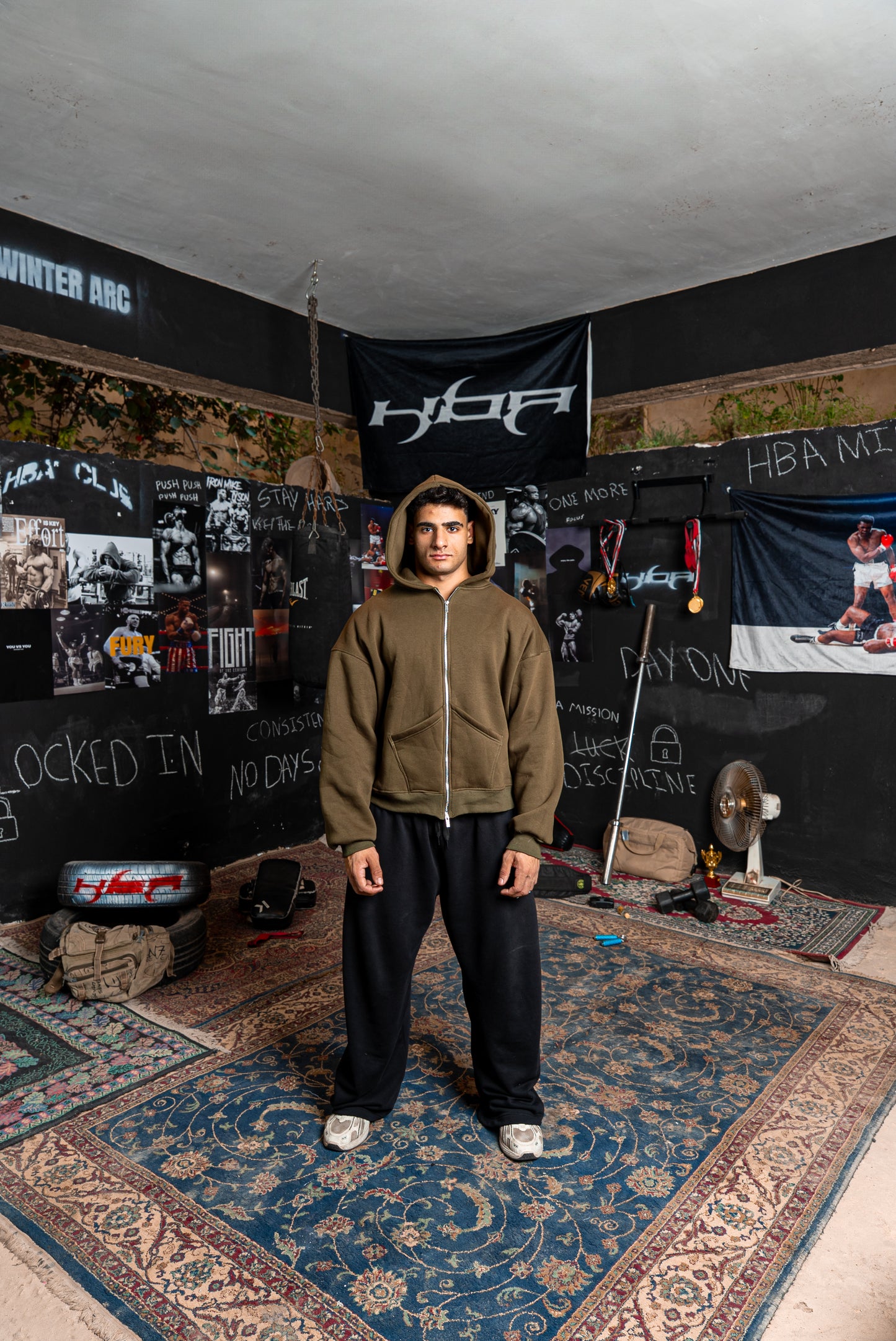 ARMY GREEN HBA-CLUB ZIPPER