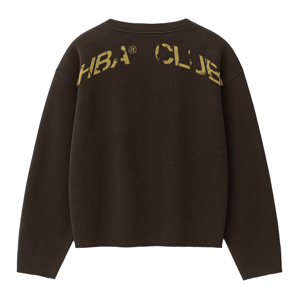 DARK BROWN HBA-CLUB CREWNECK