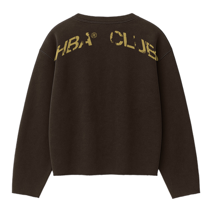 DARK BROWN HBA-CLUB CREWNECK