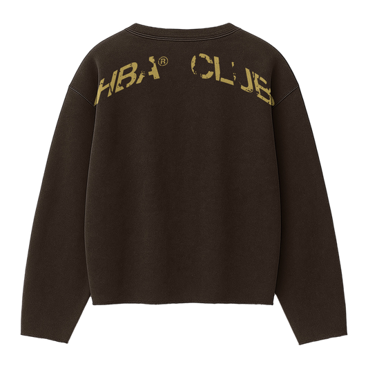 DARK BROWN HBA-CLUB CREWNECK