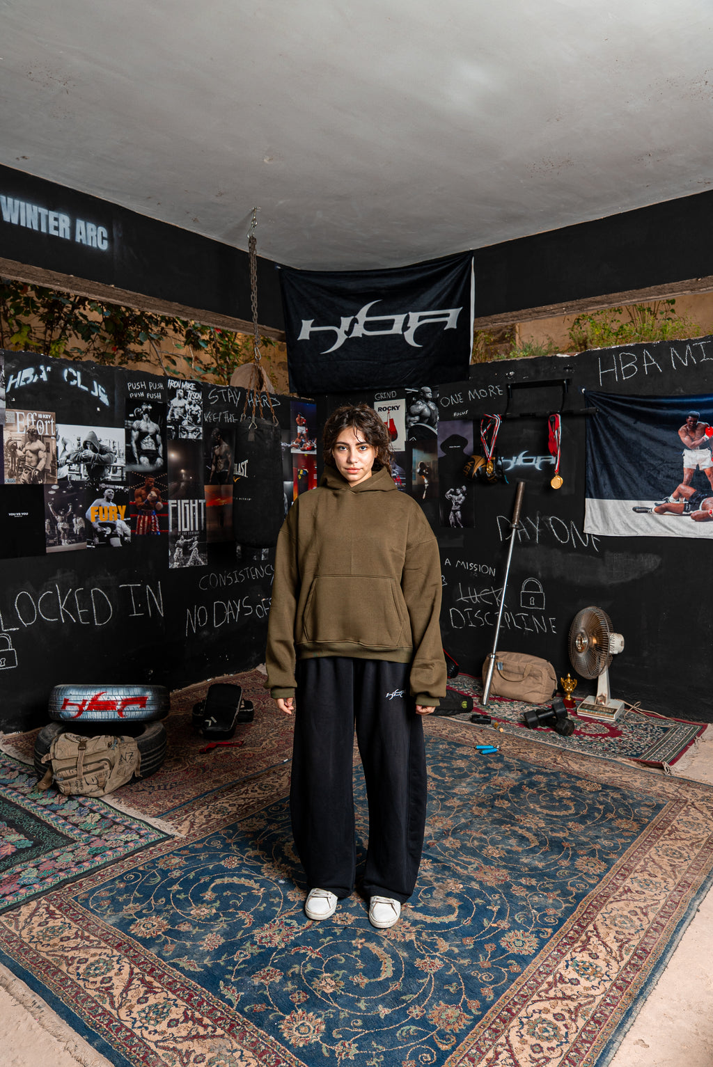 ARMY GREEN HBA-CLUB HOODIE