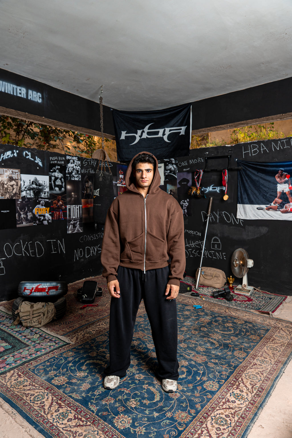 DARK BROWN HBA-CLUB ZIPPER