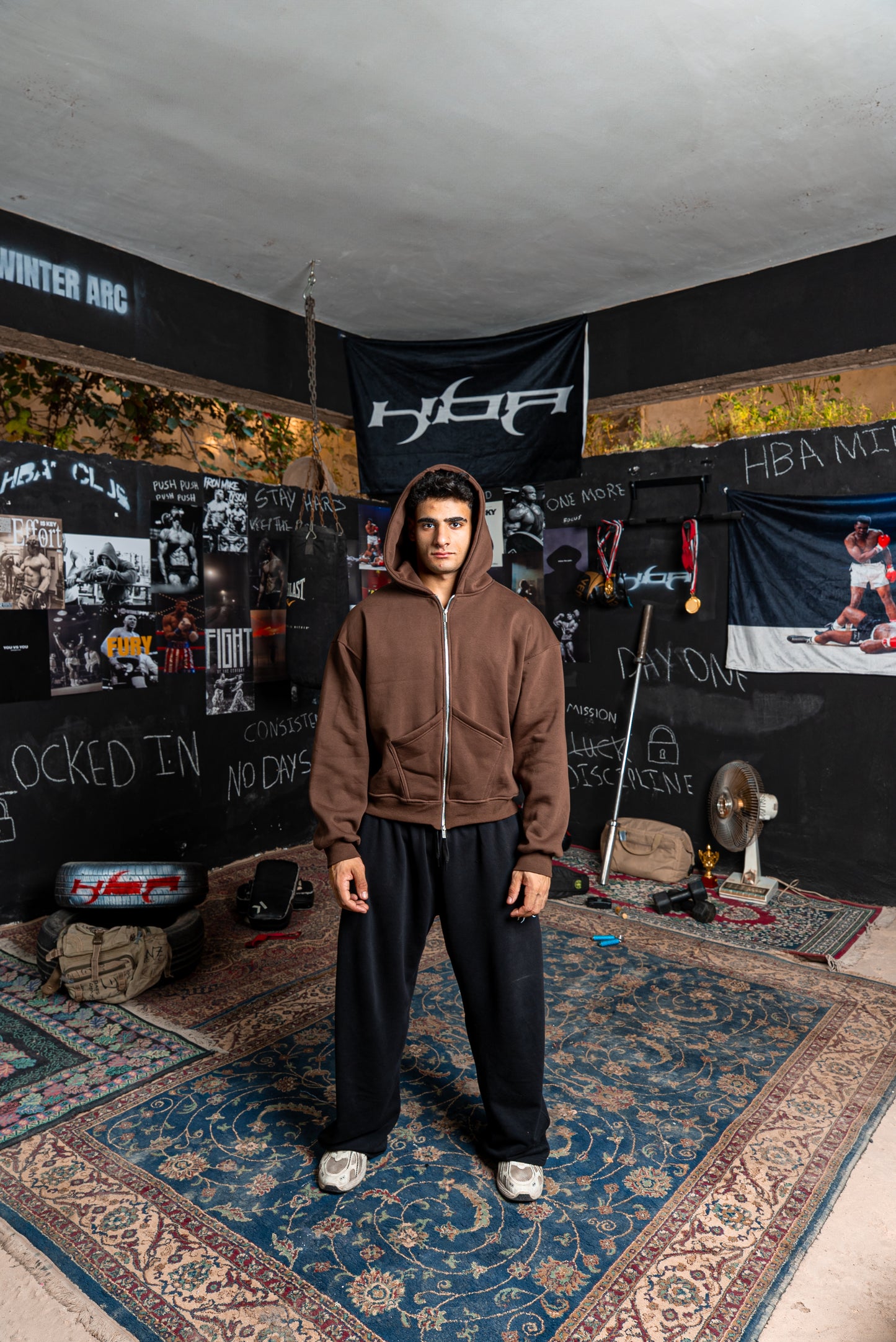 DARK BROWN HBA-CLUB ZIPPER