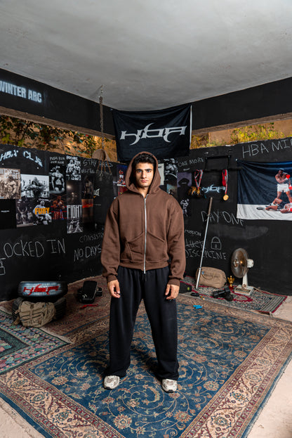 DARK BROWN HBA-CLUB ZIPPER