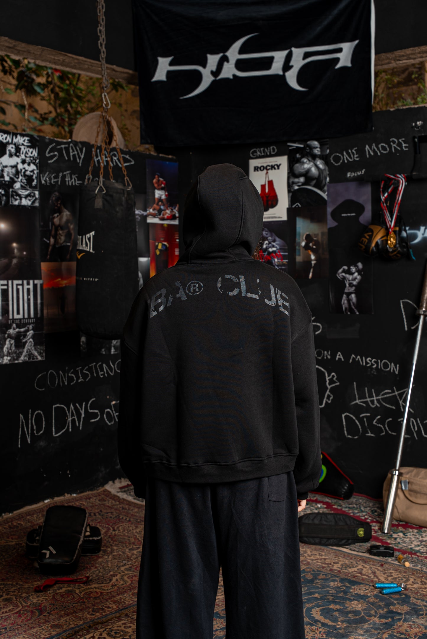 BLACK HBA-CLUB HOODIE