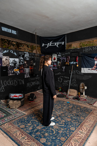 BLACK HBA-CLUB CREWNECK