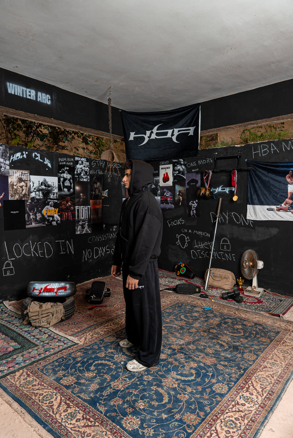 BLACK HBA-CLUB HOODIE