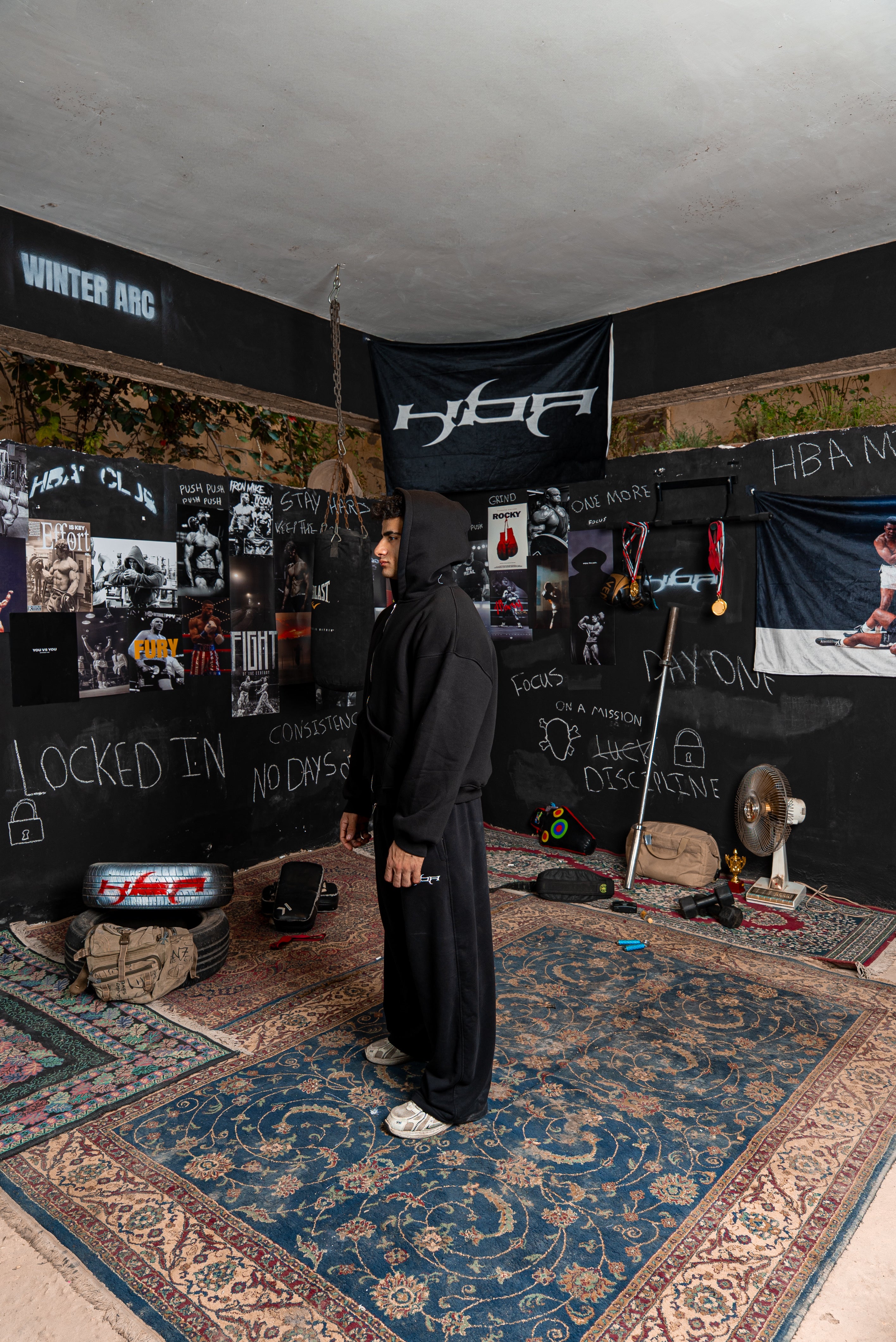 BLACK HBA-CLUB HOODIE