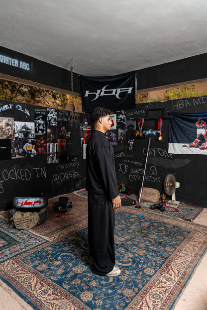 BLACK HBA-CLUB CREWNECK