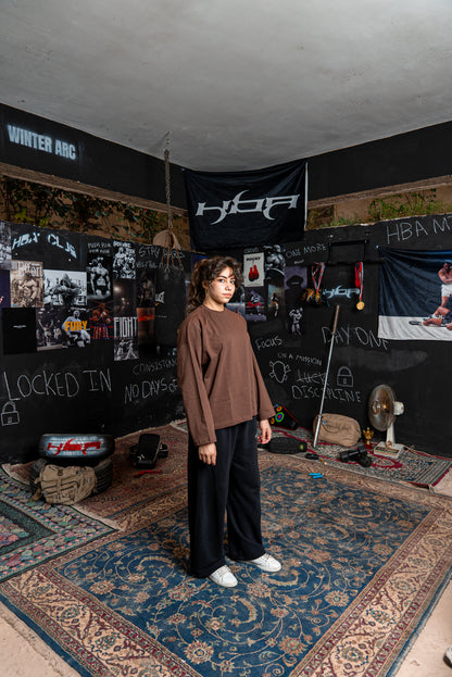 DARK BROWN HBA-CLUB CREWNECK