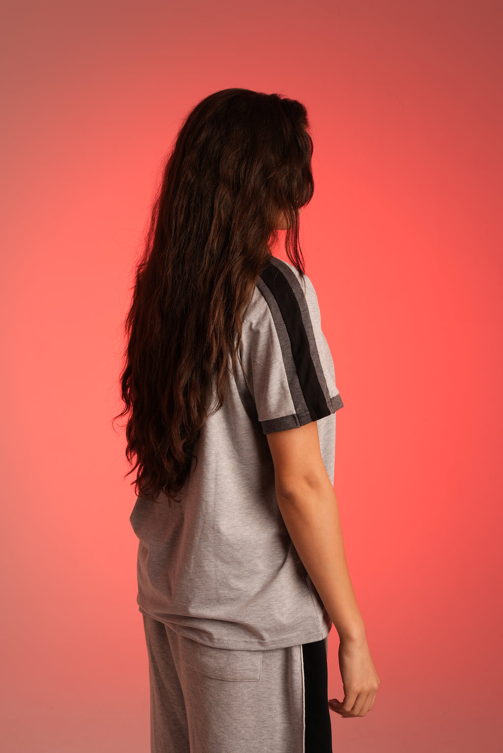 Grey Paneled T-shirt (HER)