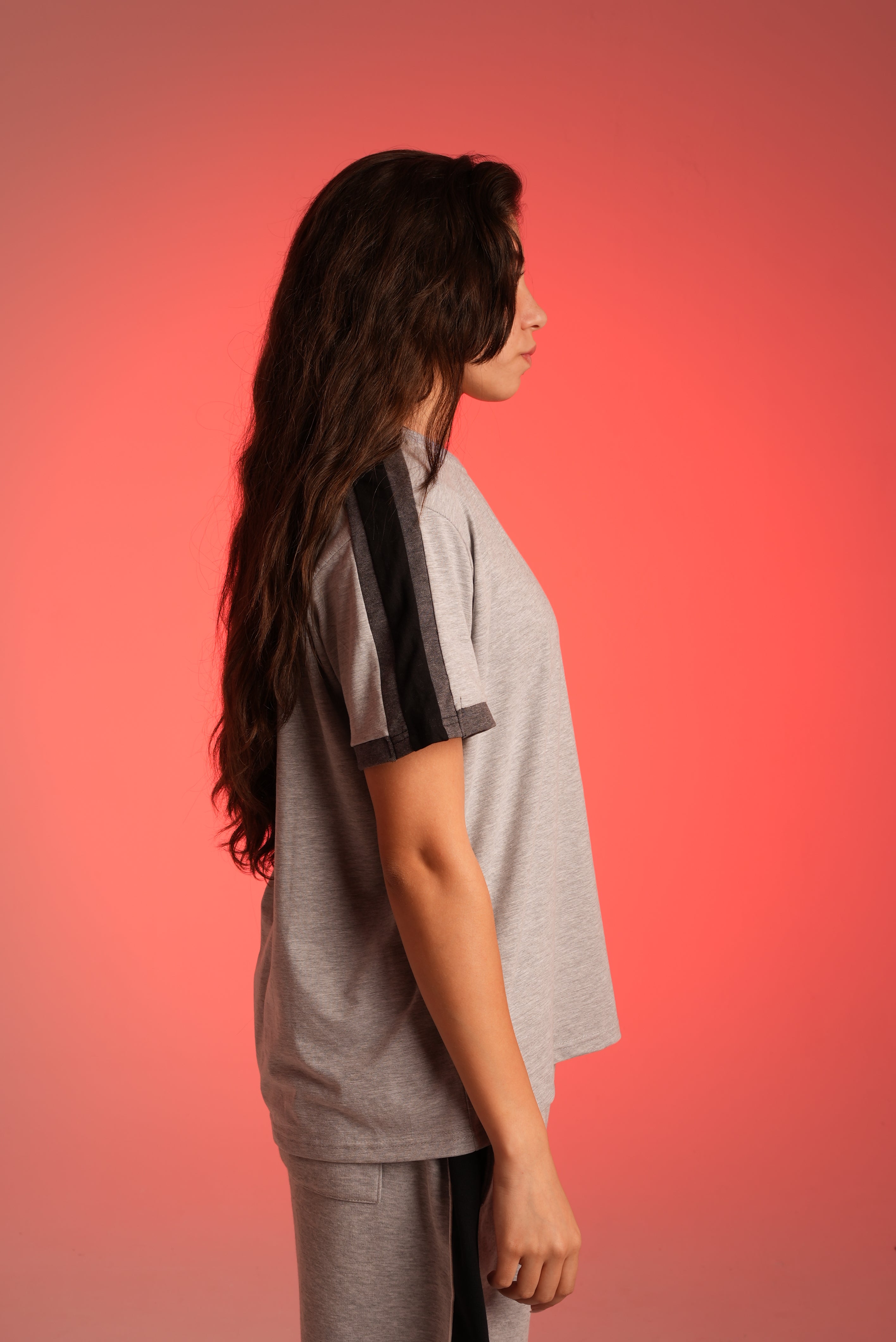 Grey Paneled T-shirt (HER)