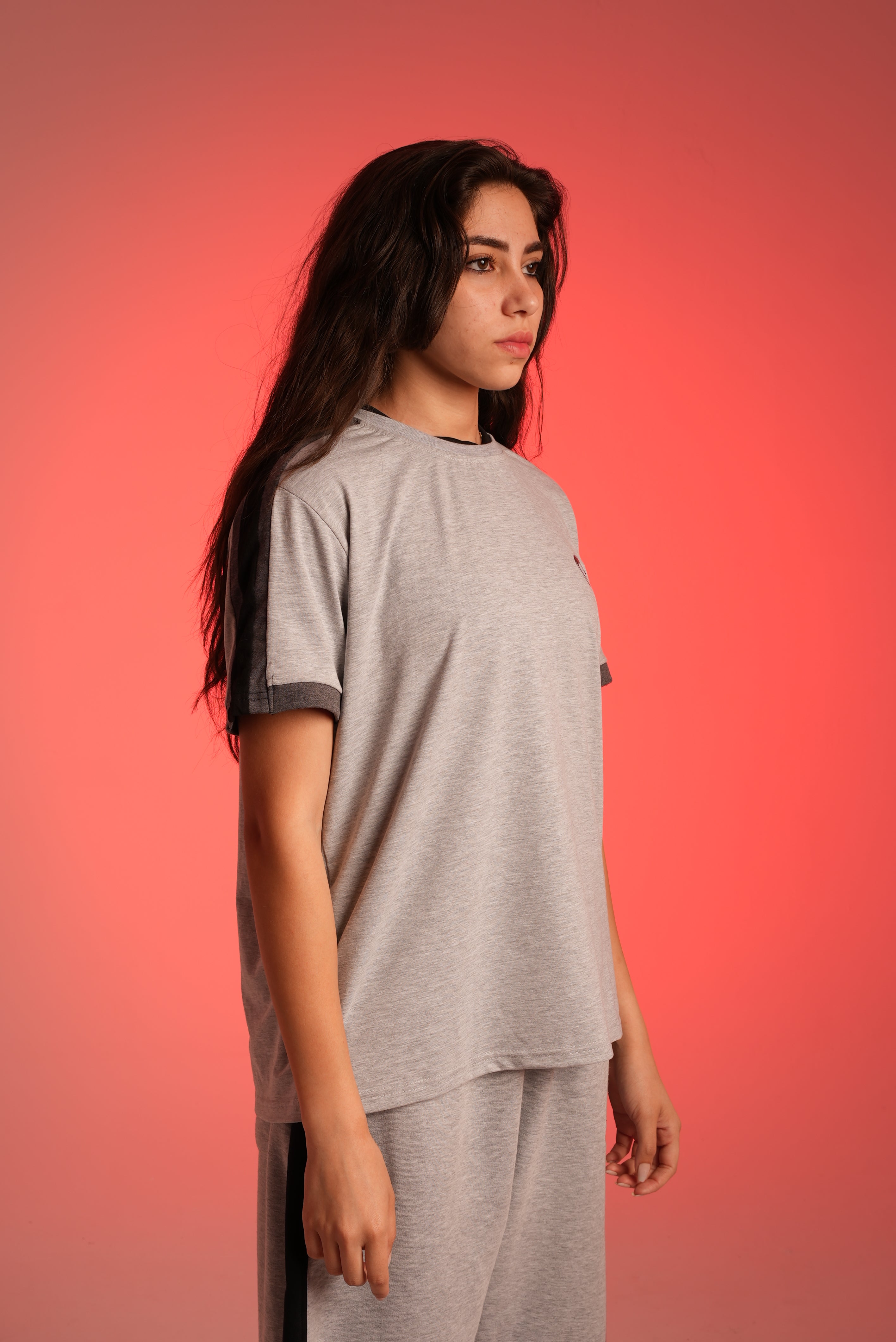 Grey Paneled T-shirt (HER)