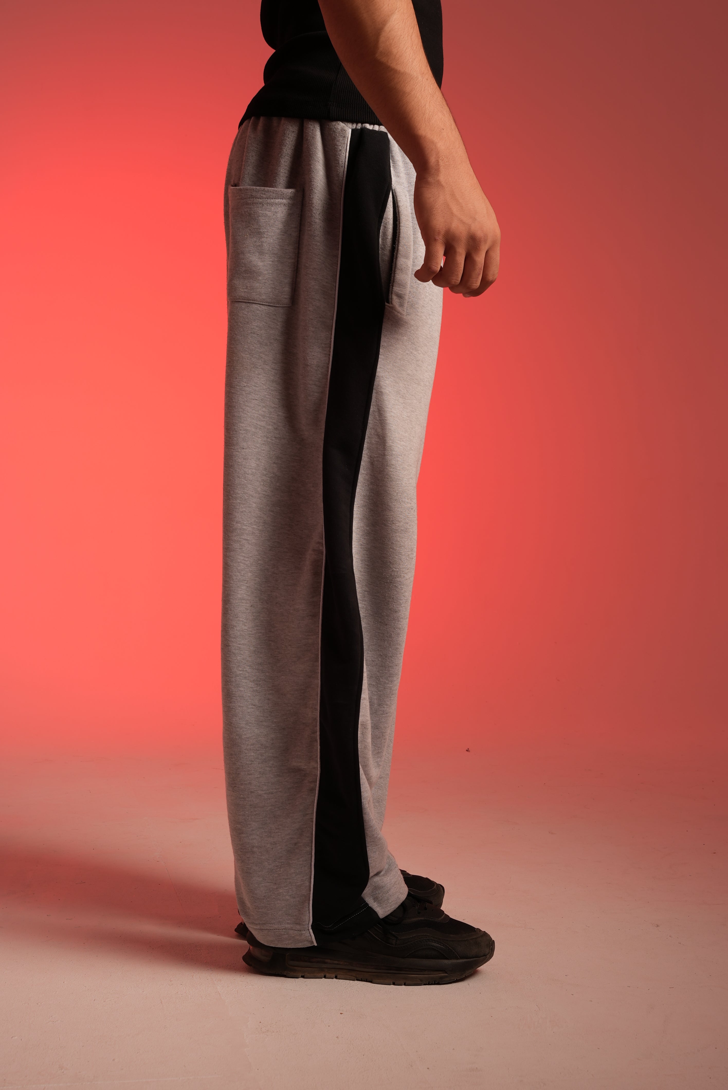 Grey Paneled Pants