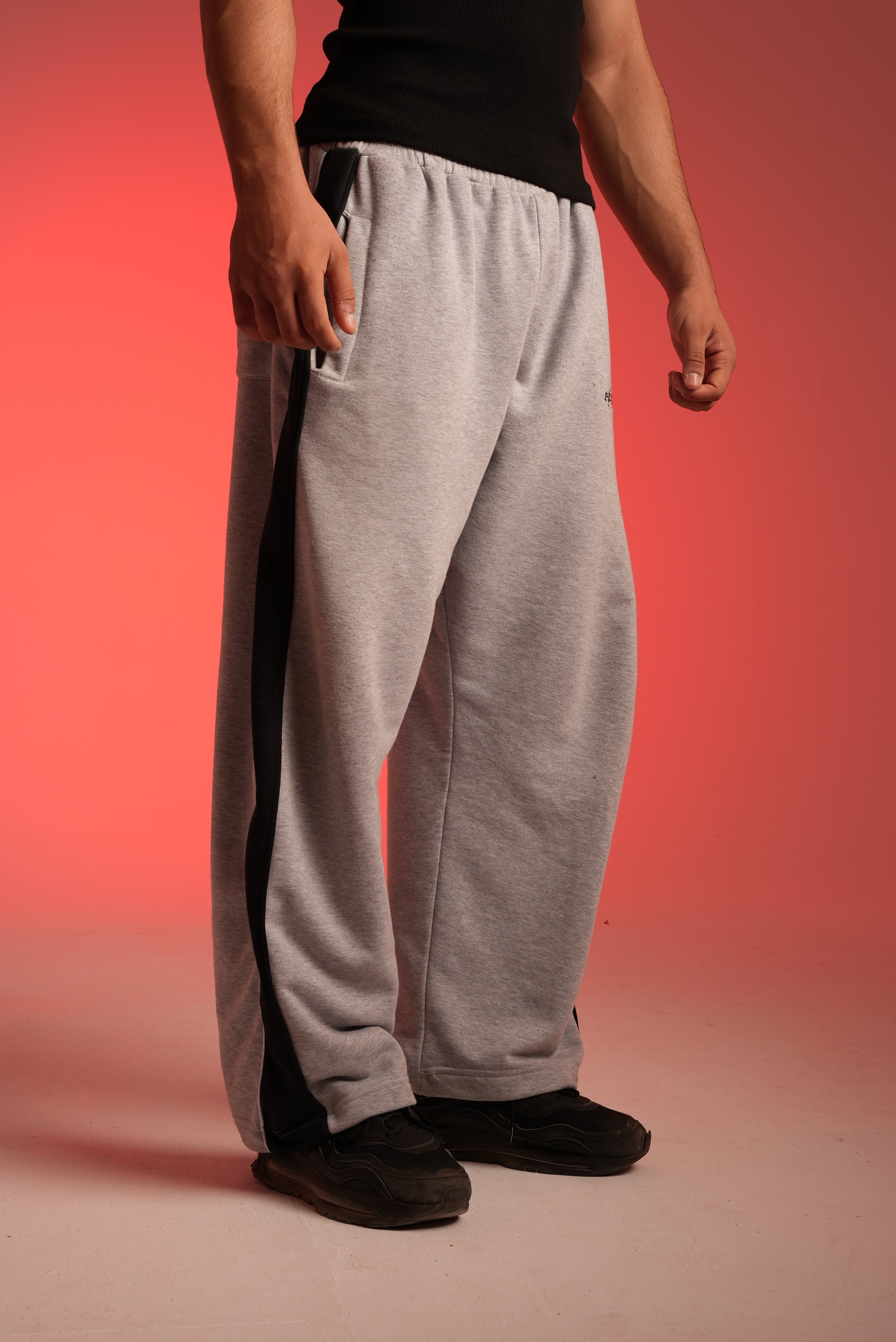 Grey Paneled Pants