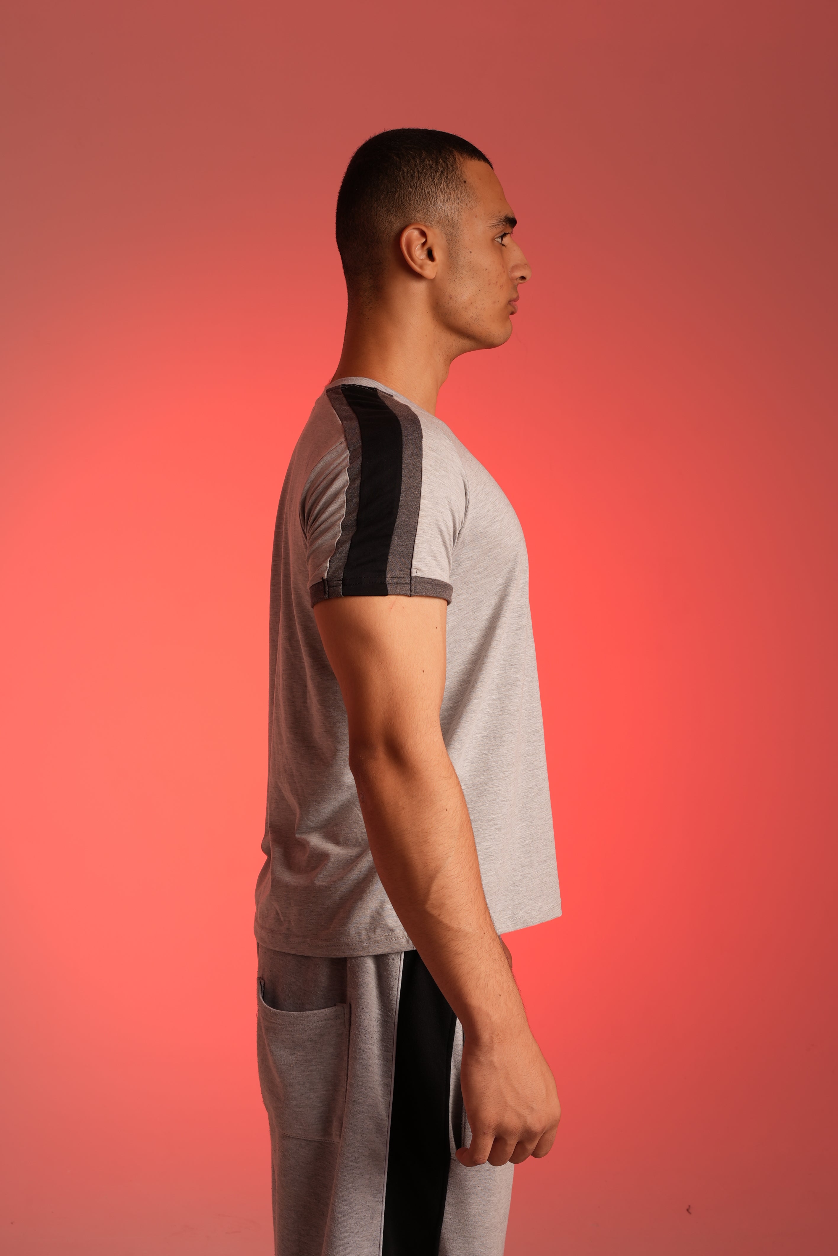 Grey Paneled T-shirt