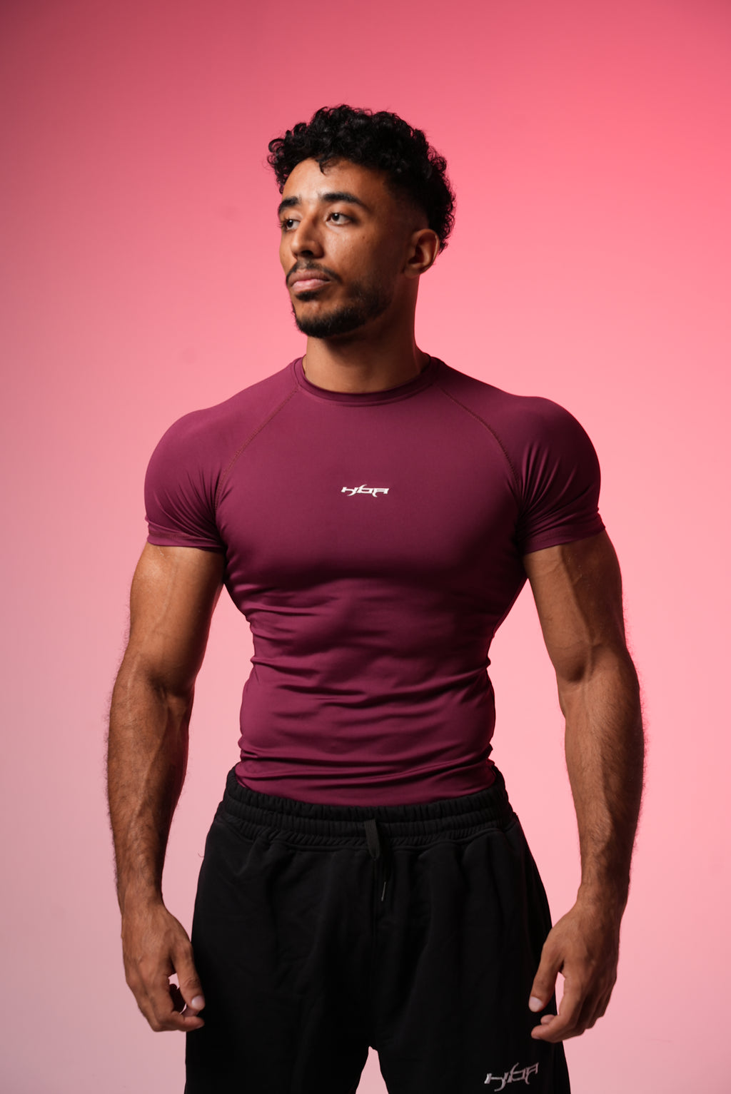 Burgundy HBA short sleeve