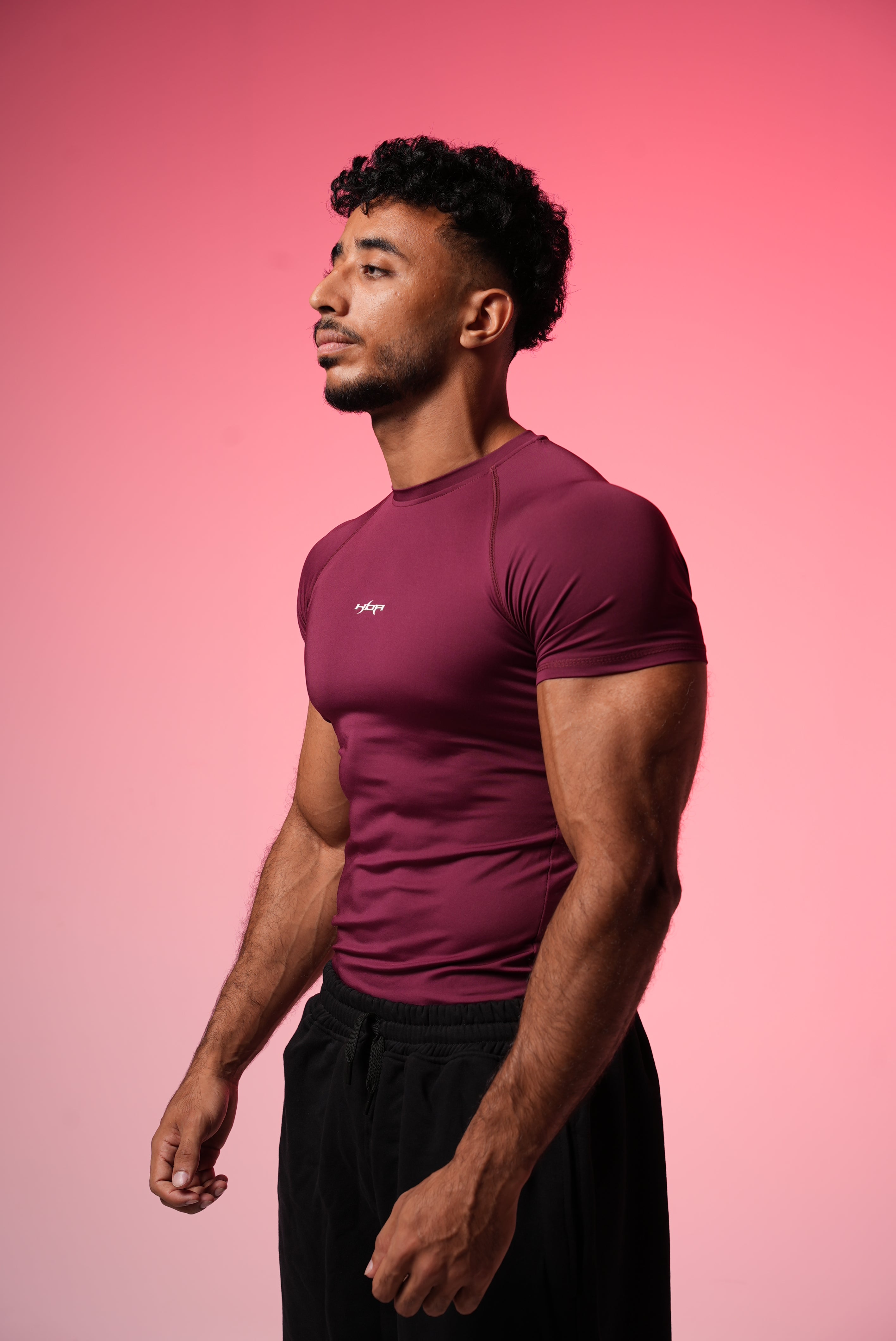 Burgundy HBA short sleeve