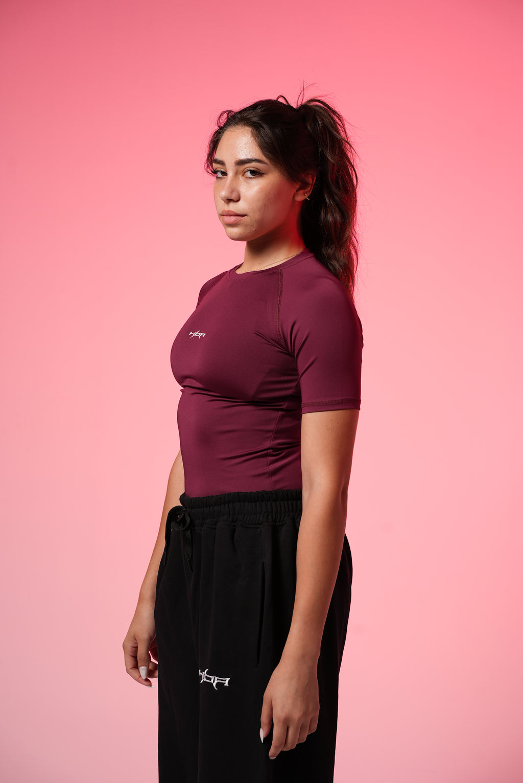 Burgundy HBA short sleeve