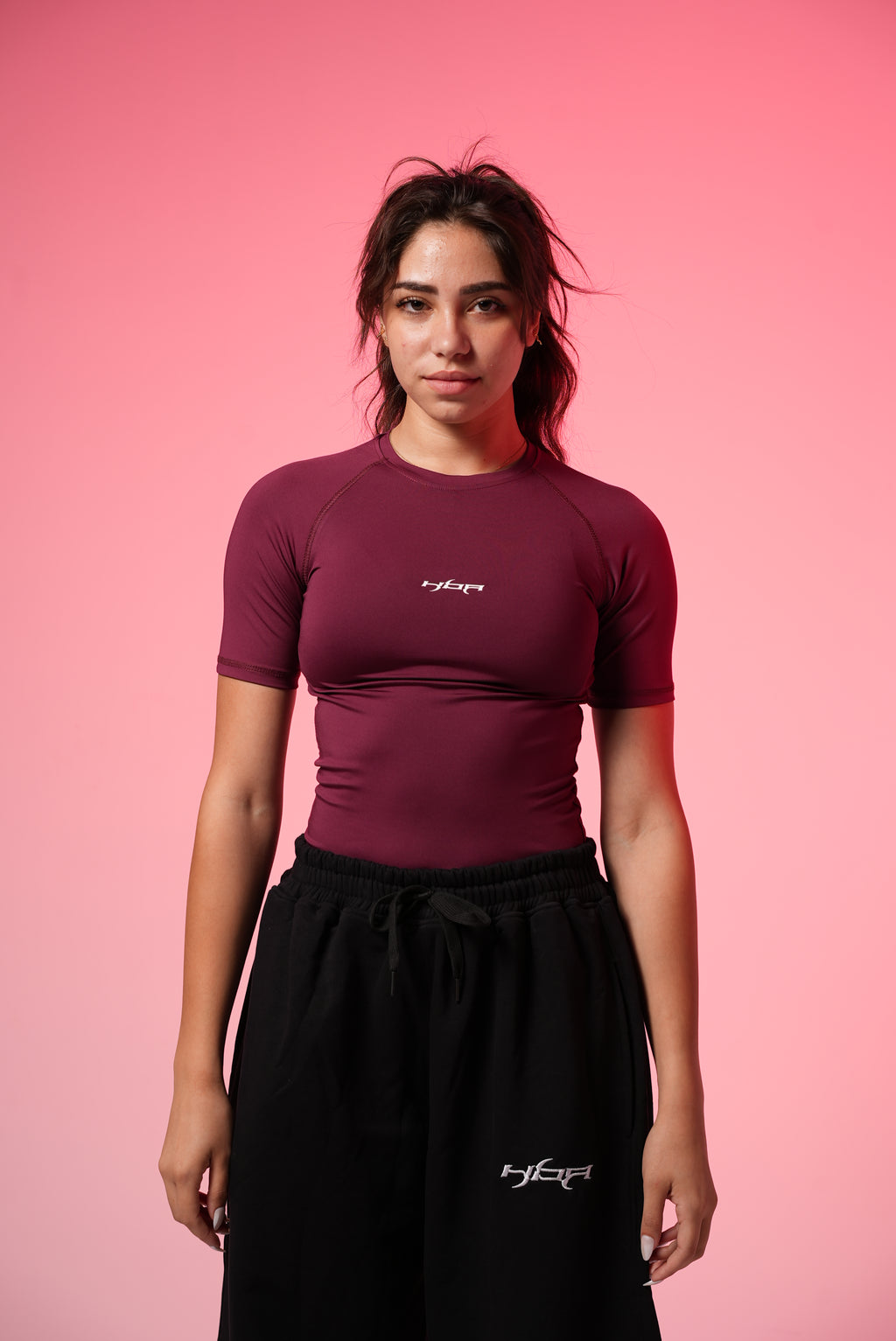 Burgundy HBA short sleeve