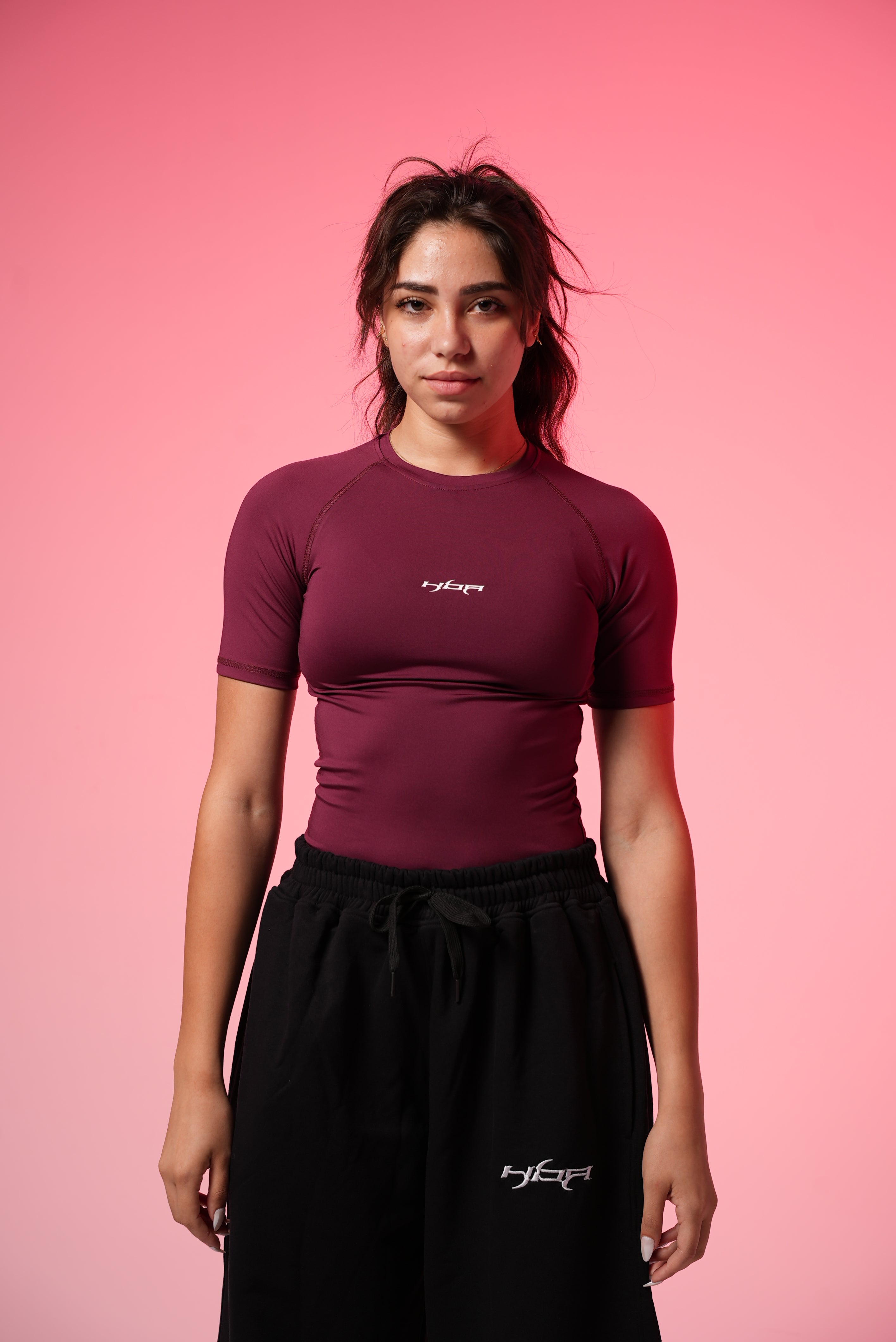 Burgundy HBA short sleeve