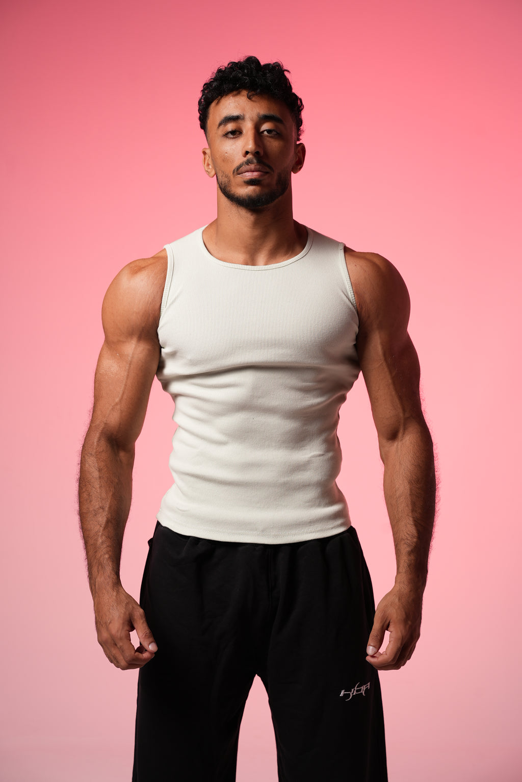 grey Ribbed tank top