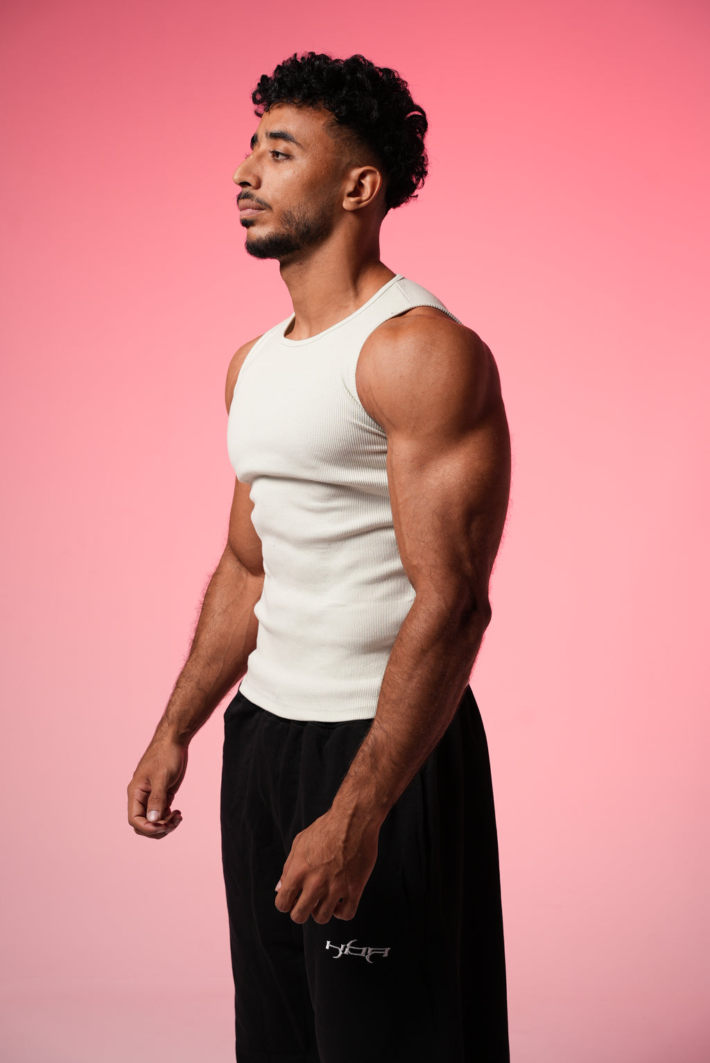 grey Ribbed tank top